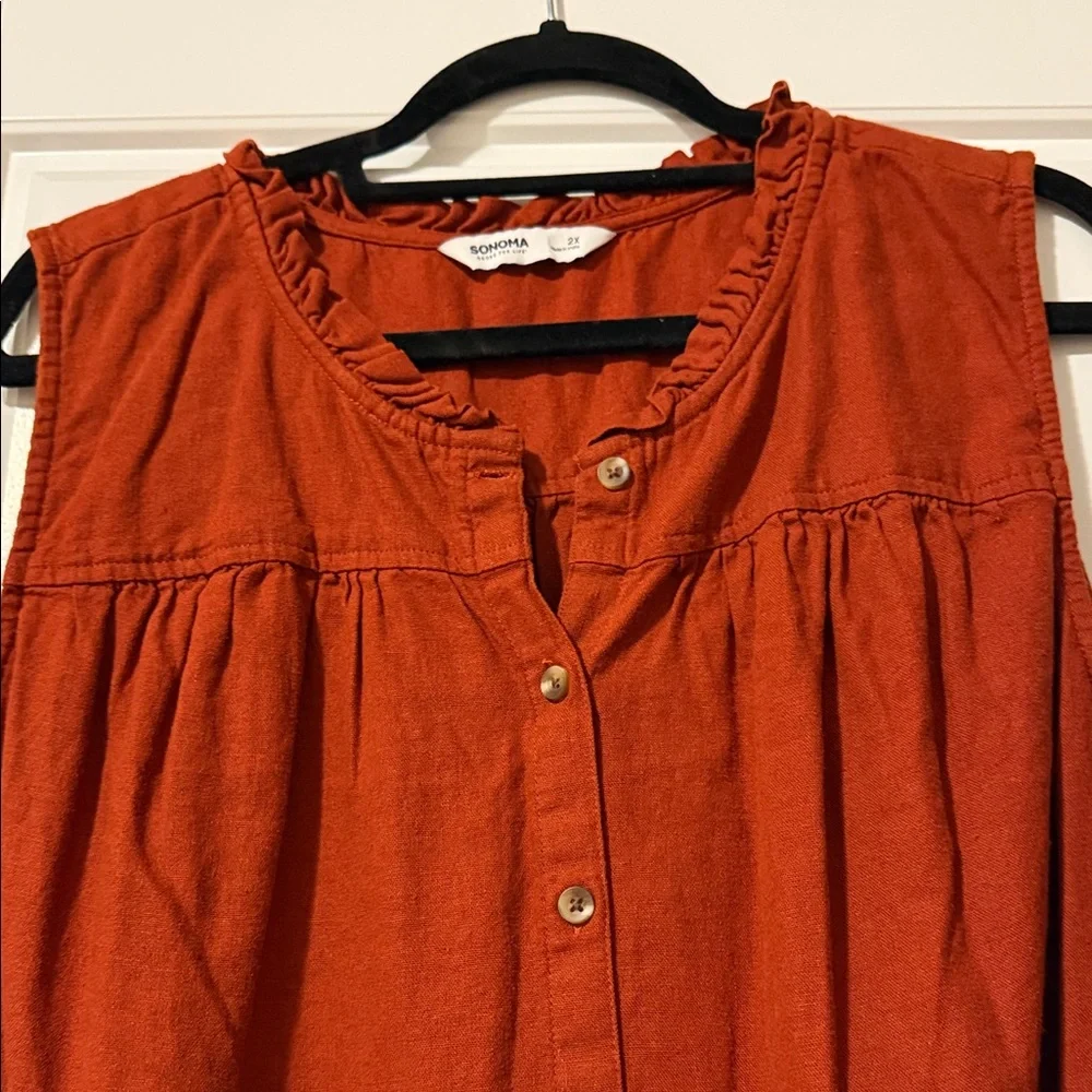 Sonoma Sleeveless Terracotta Blouse - Picture 3 of 7
